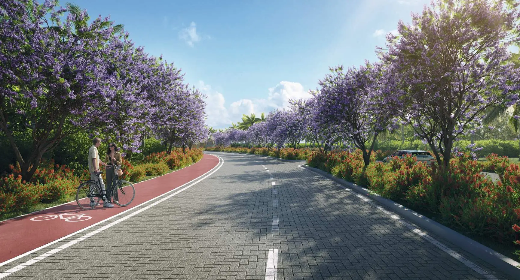 Ciclovia arborizada e paisagismo da Reserva Apoema, Praia do Forte